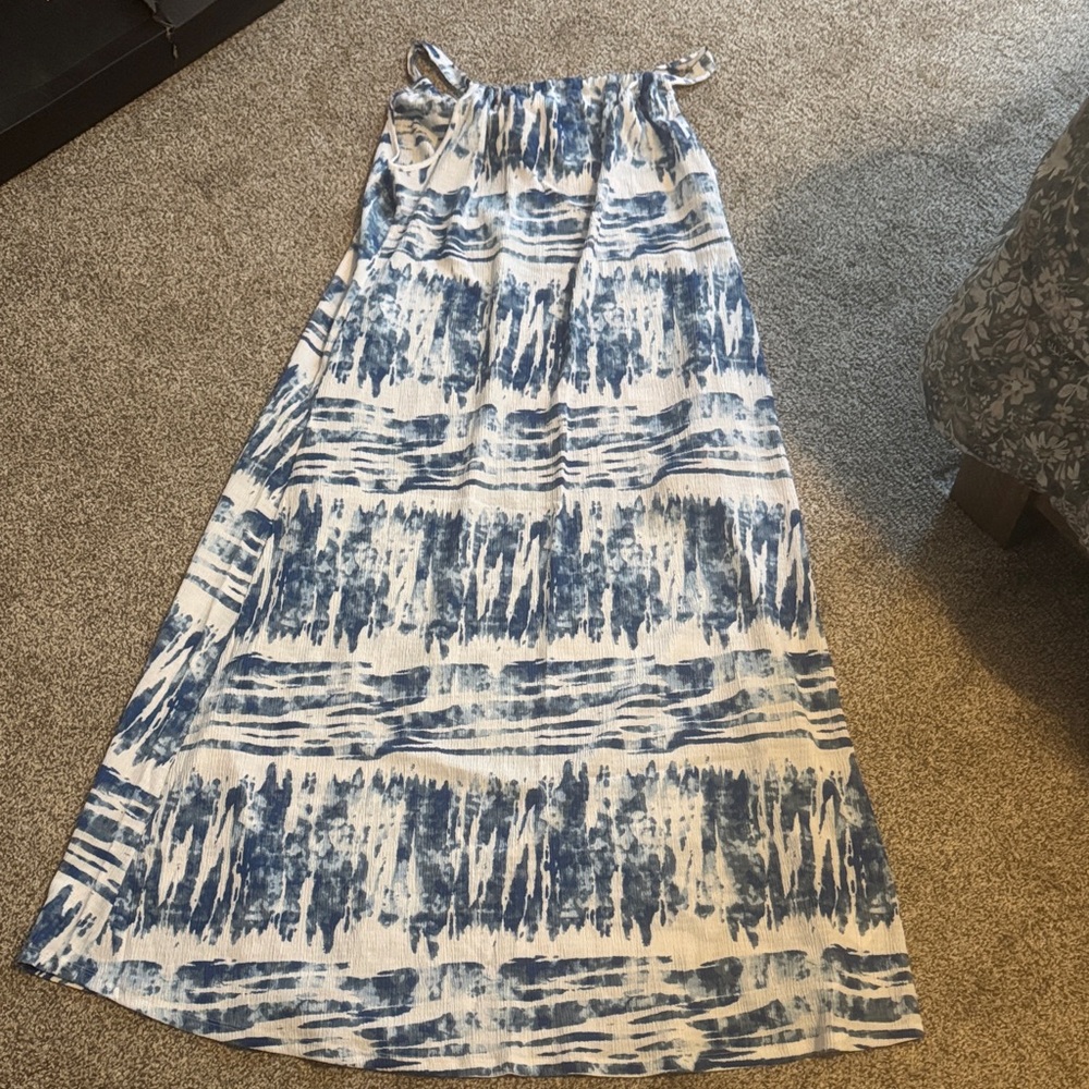 LuLaRoe Blue and White Maxi Dress